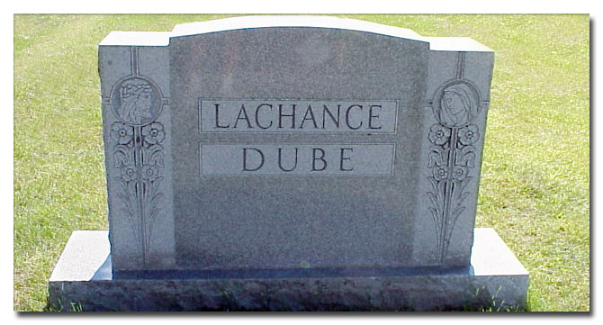 Lachance Dube Headstone - Front
