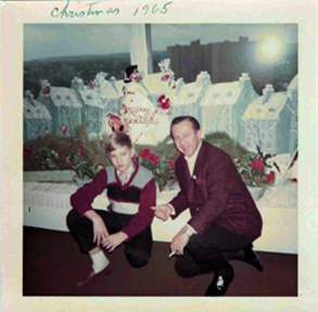 Larry and Bill Lachance - Dad - 1965<br>Christmas at the Colonade Newark