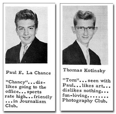 Paul Lachance | Tom Kotinsky - 1962 Heights School Yearbook Photos