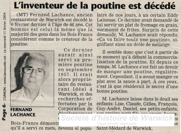 Fernand Lachance - Obituary