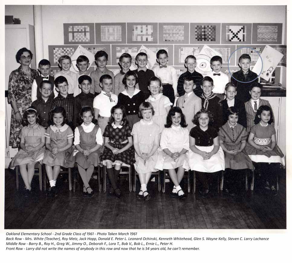 Oakland Elementary School, Mrs. White's 2nd Grade Class Photo, 1960-1961